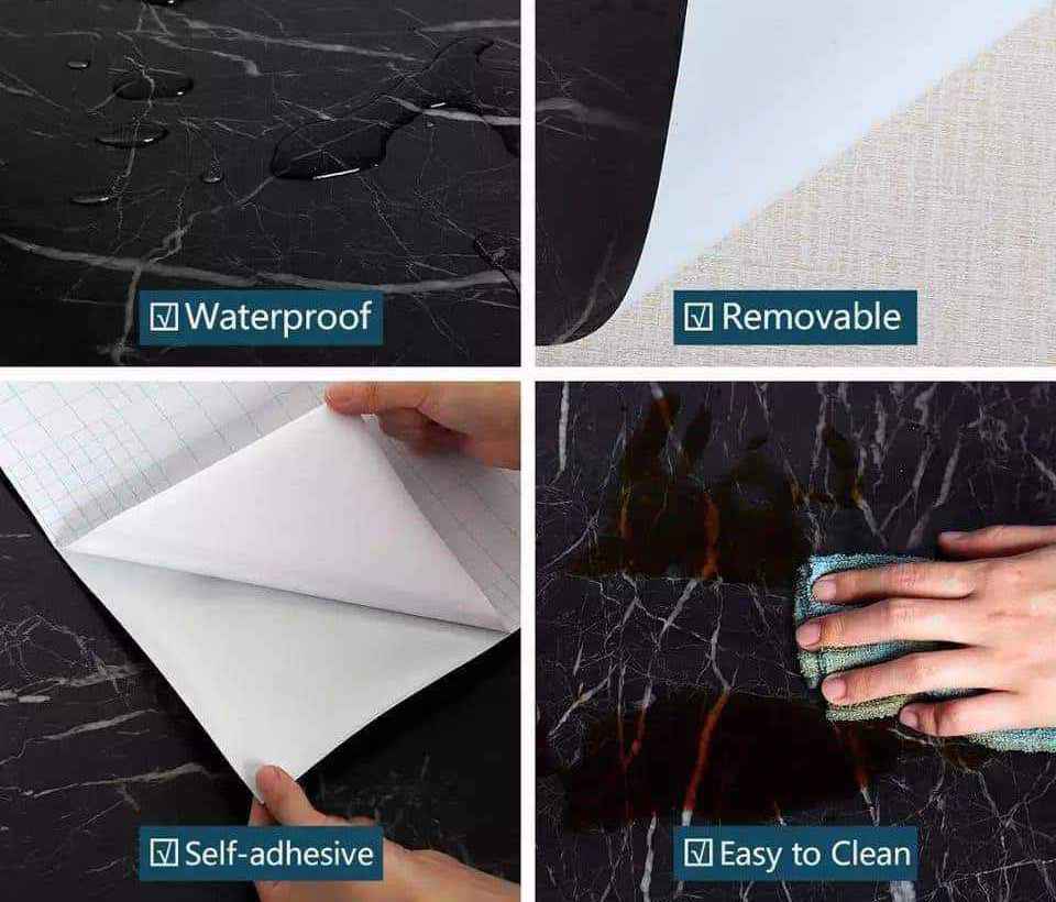 رول استيكر ماربيلا رخامي اسود - الصورة 3